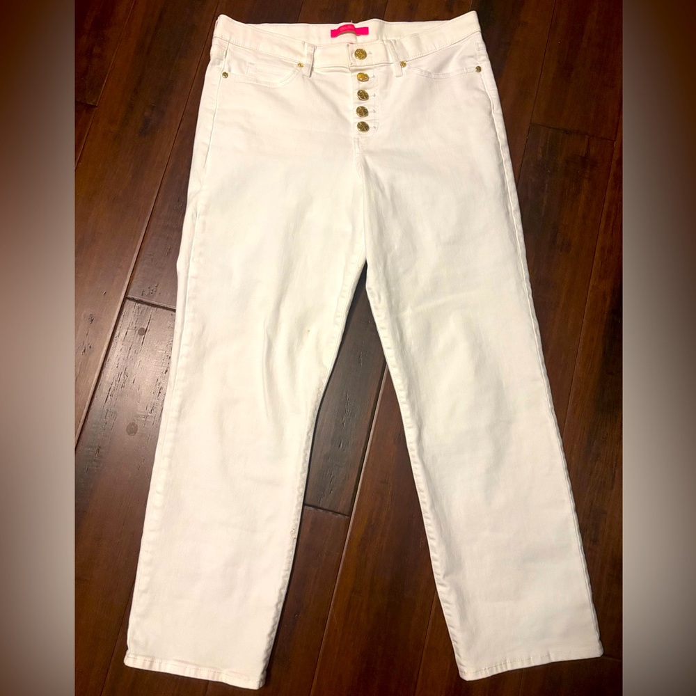 Lilly Pulitzer size 10 Women’s  White Jeans in excellent condition